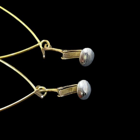 Vintage Clip On Earrings Clear Crystal Beads Gold Tone Statement Coquette Glam - Picture 8 of 8